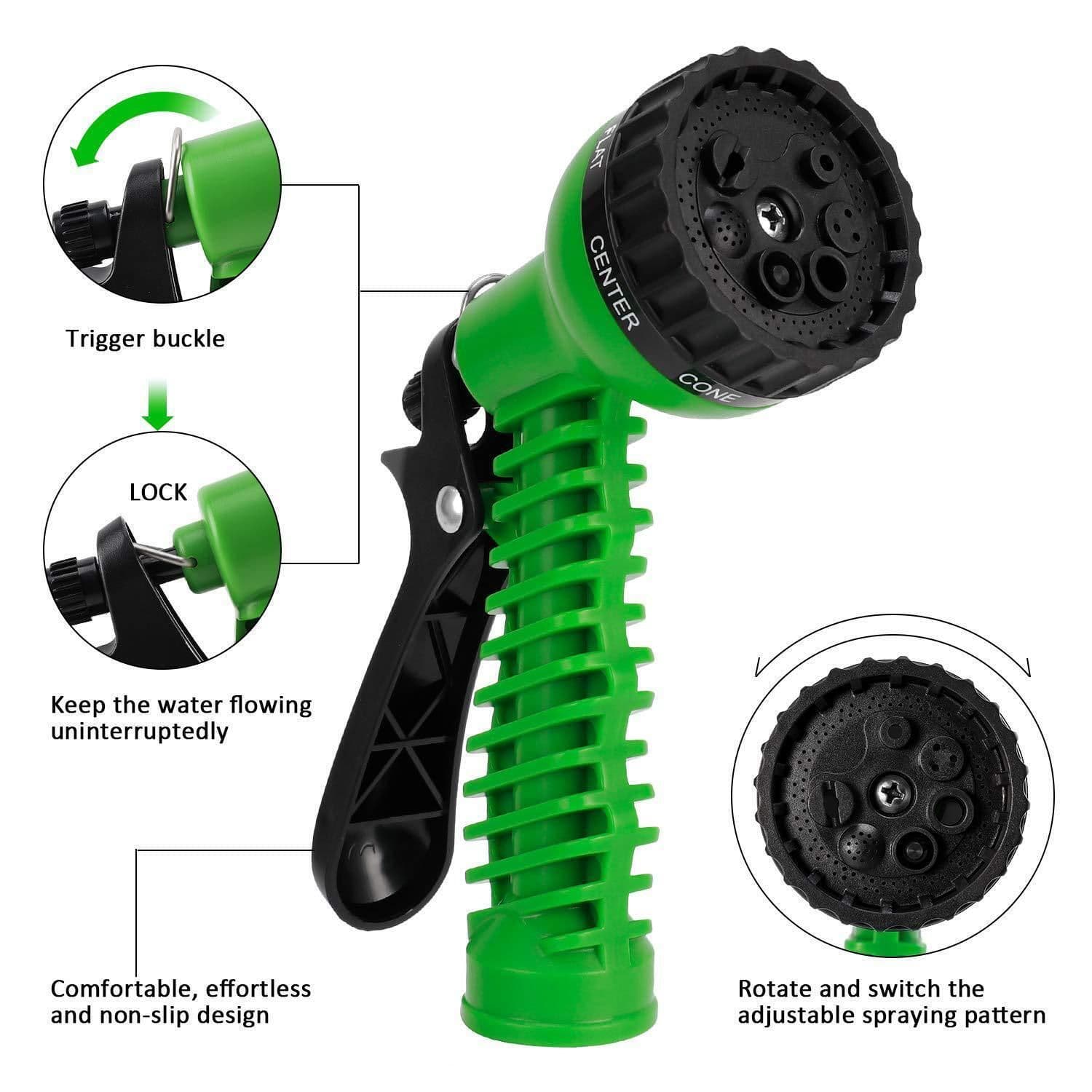 image-Expanding Expandable Flexible Garden Water Hose w Spray Nozzle 25, 50,