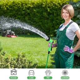 image-Expanding Expandable Flexible Garden Water Hose w Spray Nozzle 25, 50,