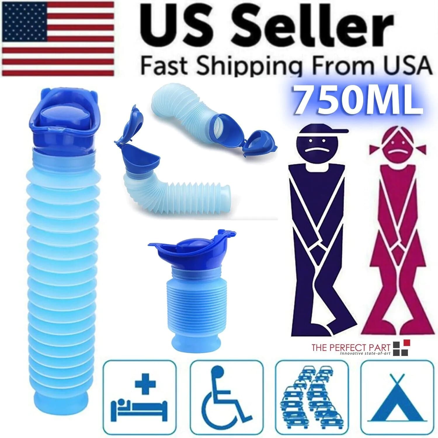 image-Male Female Portable Urinal Travel Camping Car Toilet Pee Bottle