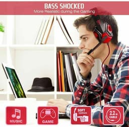 image-3.5mm Gaming Headset Mic LED Headphones Stereo Bass Surround For PC
