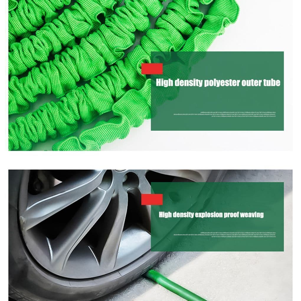 image-Expanding Expandable Flexible Garden Water Hose w Spray Nozzle 25, 50,