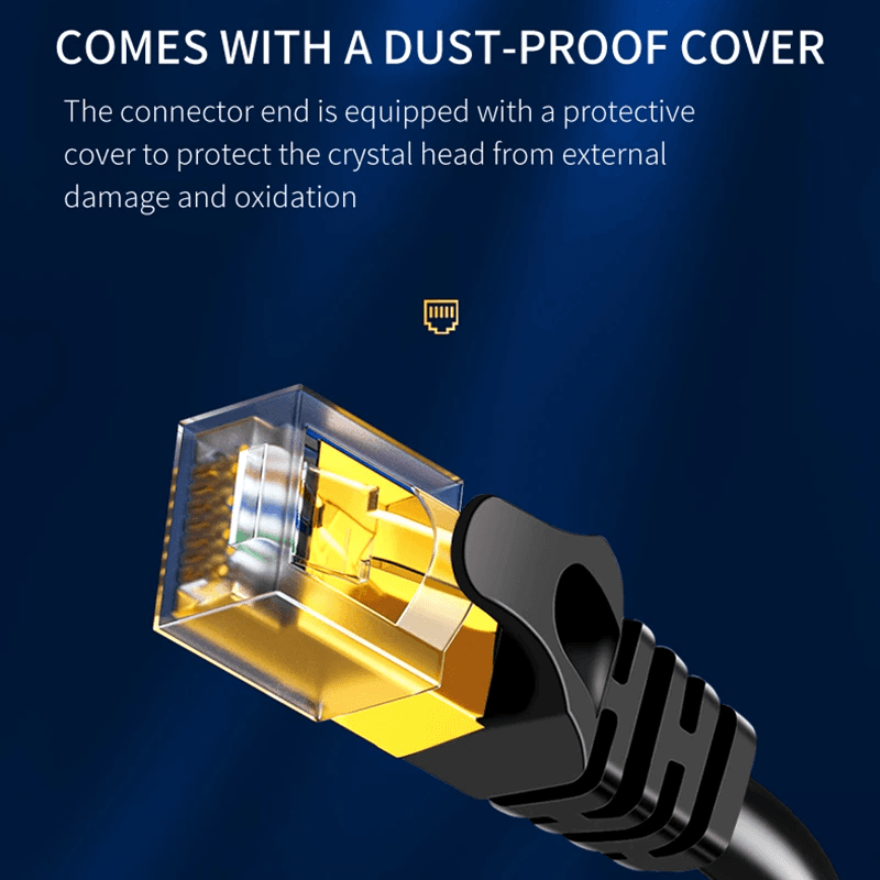 image-Cat 8 Ethernet RJ45 Cable Super Speed 40Gbps Patch LAN Network Gold