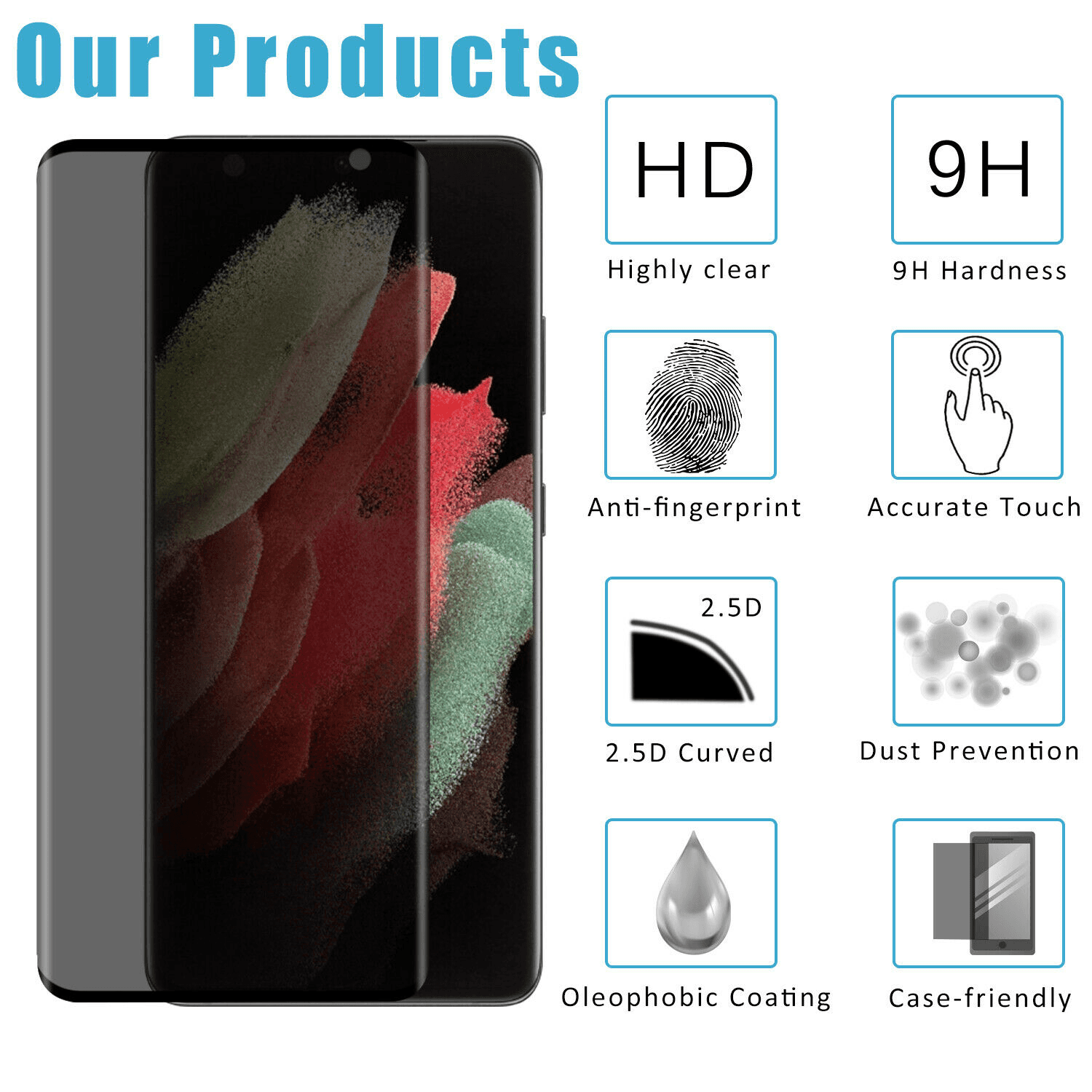 image-Privacy Tempered Glass Screen Protector For Samsung Galaxy S23 S22
