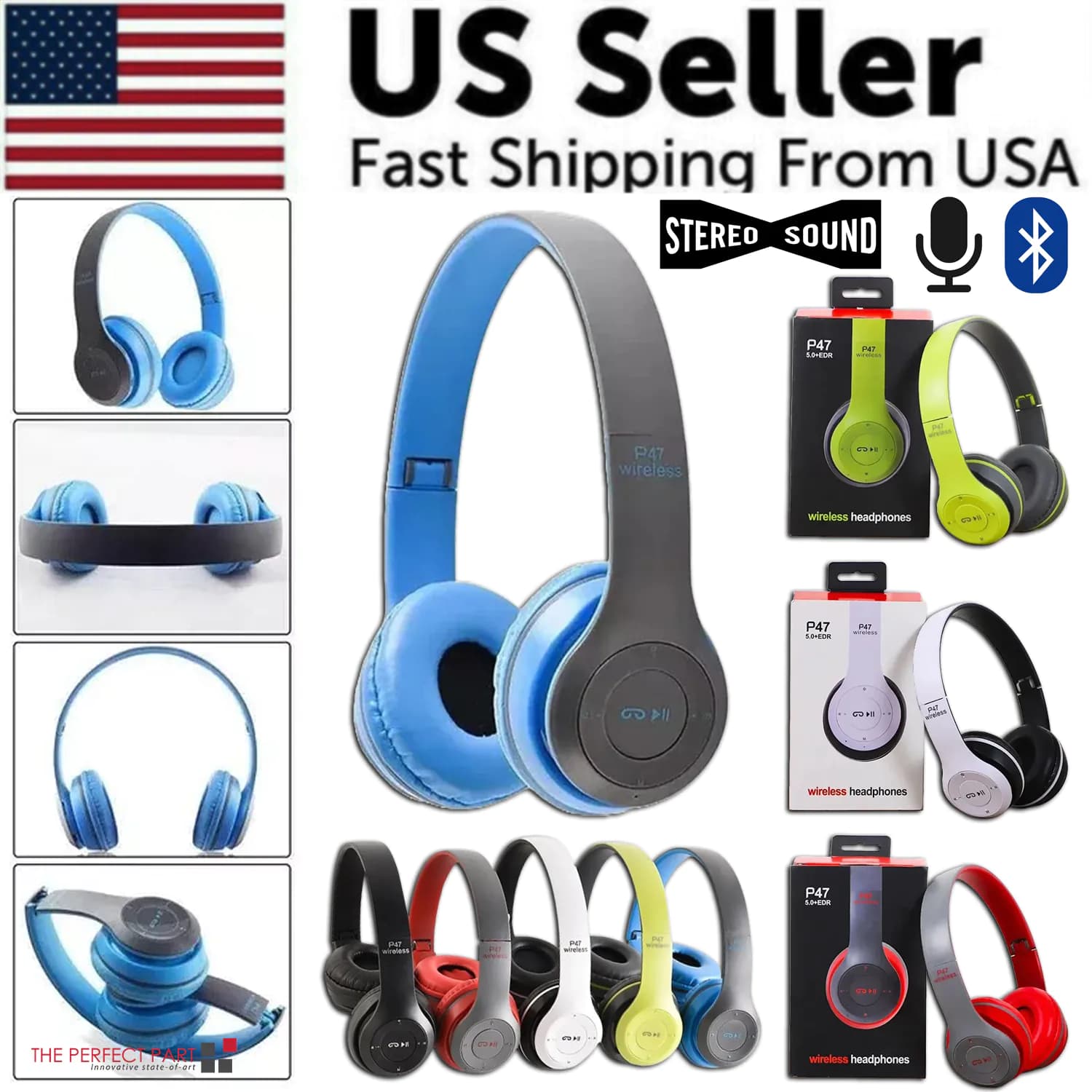 image-Wireless Bluetooth 5.0 Headphones Headset Over-Ear FM Radio MIC