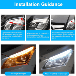 image-2 x 60CM Slim Amber Sequential Flexible LED DRL Turn Signal Strip For