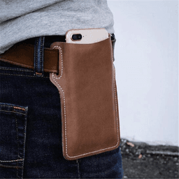 image-Men Cell Phone Belt Pack Bag Loop Waist Holster Pouch Case Leather