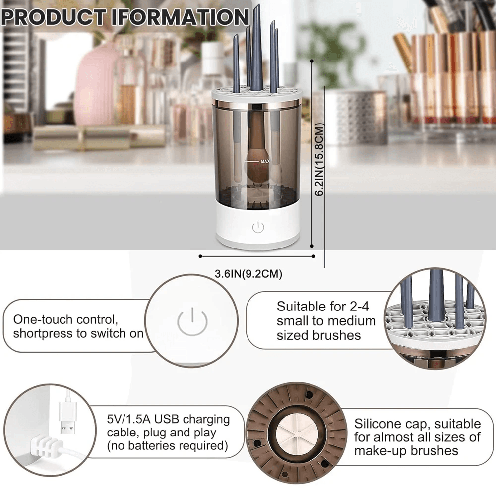 image-Automatic Brush Cleaner Electric Makeup Brush Cleaning Machine Fast