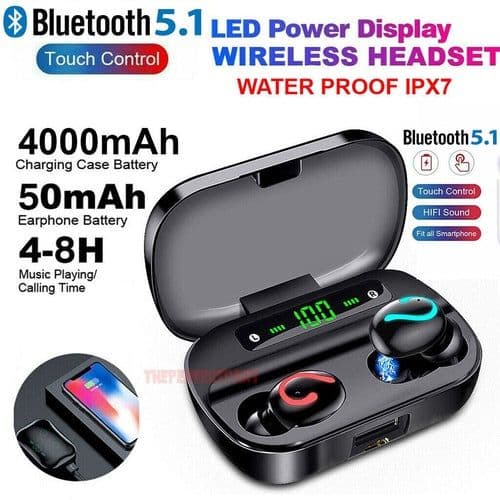 image-Bluetooth 5.1 Headset TWS Wireless Earphones Mini Earbuds Stereo