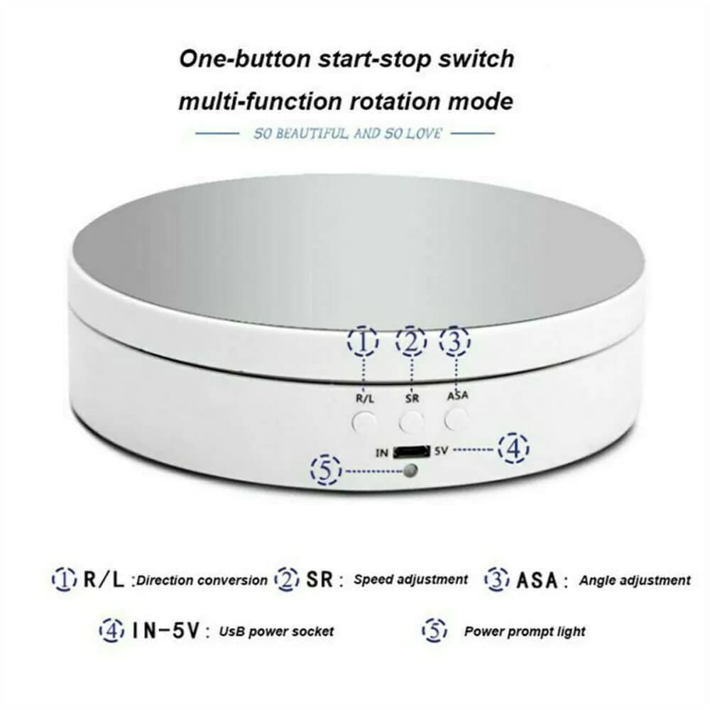 image-360° Electric Motorized Rotating Display Stand Jewelry Photography