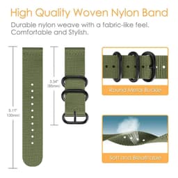 image-18mm 20mm 22mm Durable Military Woven Nylon Wrist Watch Band Quick