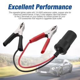 image-2PCS Car Battery Alligator Clamp Clip Cigarette Lighter Power Adapter