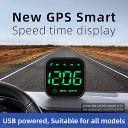 image-Digital Car HUD GPS Speedometer Head Up Display MPH KMH Compass