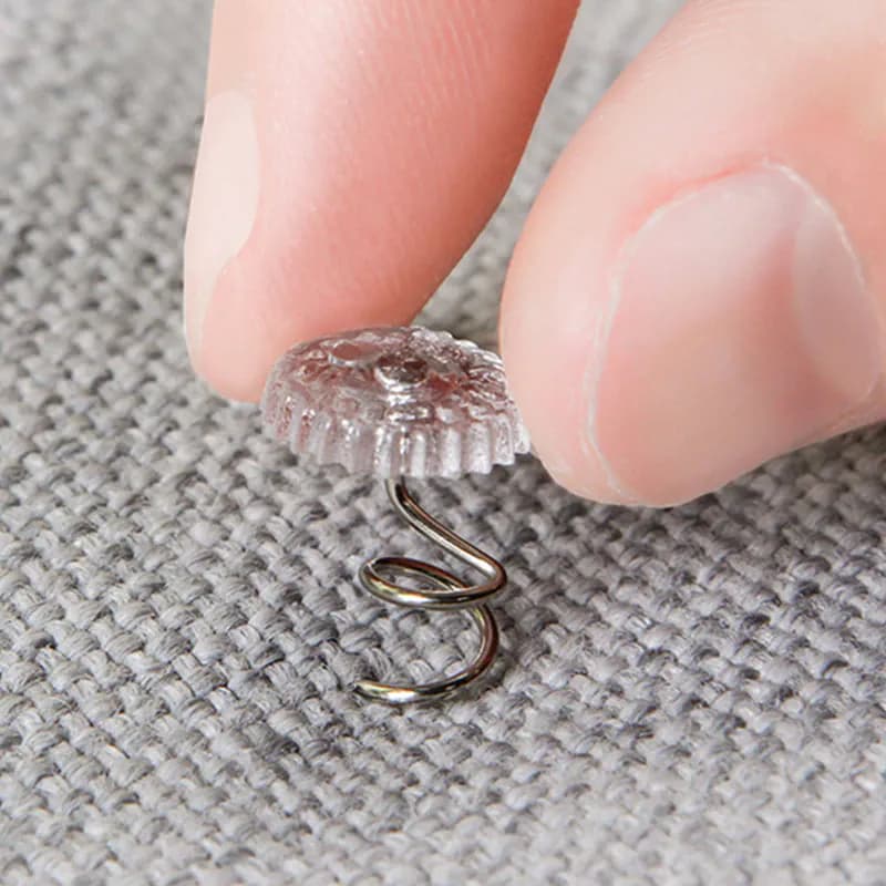 image-50 Pcs Upholstery Tacks Headliner Pins Clear Heads Twist Bed Fabric