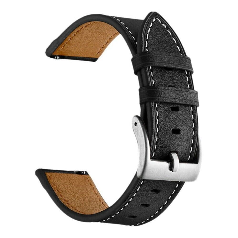 image-18mm 20mm 22mm Classic Genuine Leather Watch Band Strap Quick Release