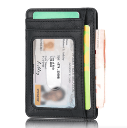 image-Mens Leather Slim Wallet Credit Card Holder RFID Blocking Pocket ID
