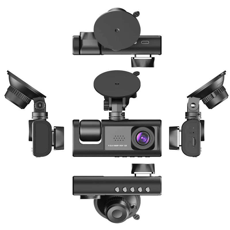 image-Car Dual Lens Dash Cam HD 1080P Front/Rear/Inside Video Recorder