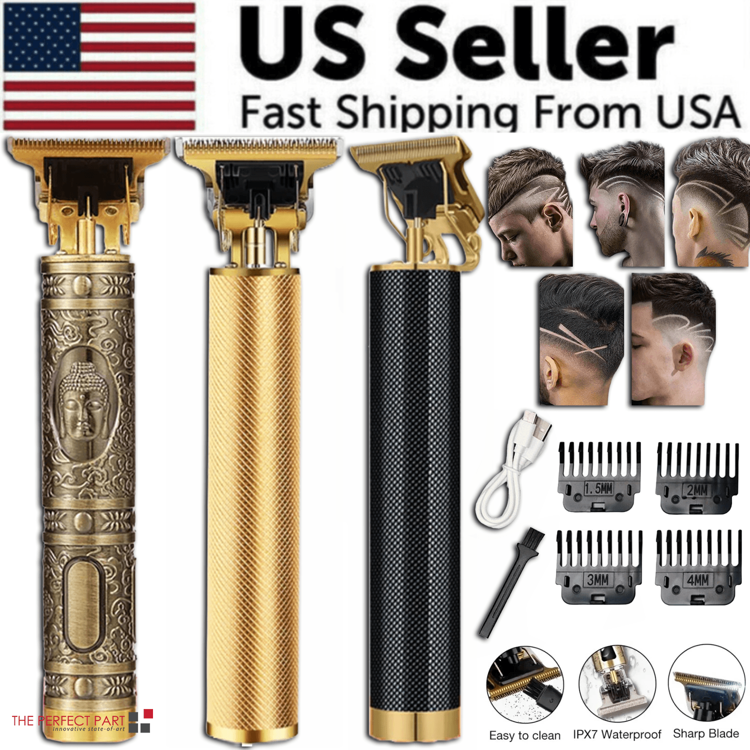 image-Professional Hair Clippers Trimmer Cutting Beard Cordless Barber