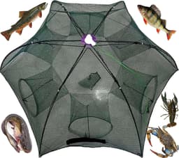 image-Fishing Bait Trap Crab Net Crawdad Shrimp Cast Dip Cage Fish Minnow