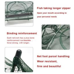 image-Fishing Bait Trap Crab Net Crawdad Shrimp Cast Dip Cage Fish Minnow