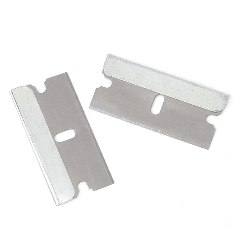 image-100 PCS Razor Blades Single Edge Extra Sharp Heat Treated Safety Knife