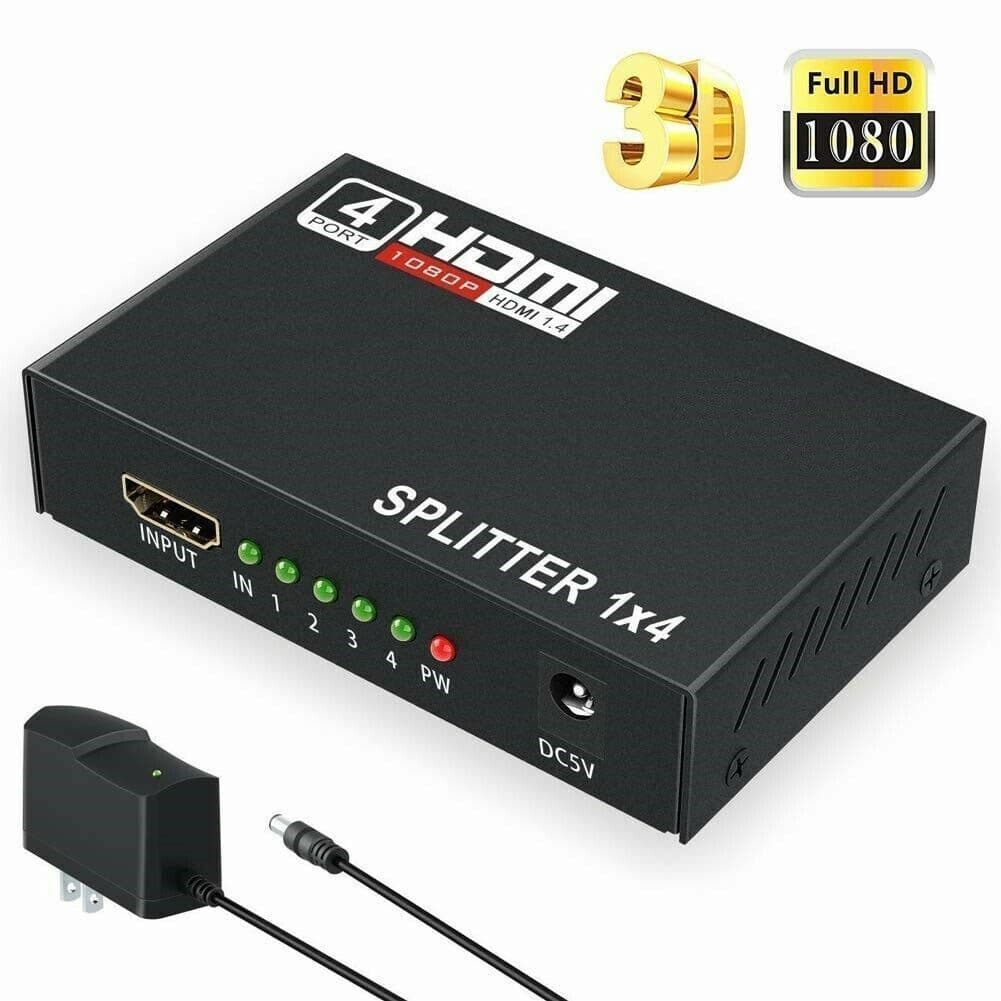image-4 Port HDMI 4K Hub Multi Splitter & Amplifier For 3D HDTV 1080P 1X4 1