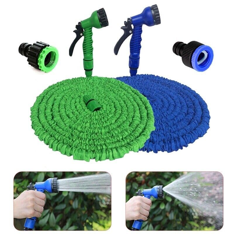 image-Expanding Expandable Flexible Garden Water Hose w Spray Nozzle 25, 50,