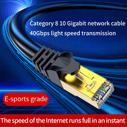 image-Cat 8 Ethernet RJ45 Cable Super Speed 40Gbps Patch LAN Network Gold
