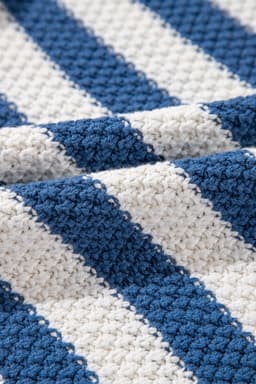 image-Blue Stripe V Neck Hooded Sweater with Pocket