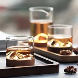 image-High Borosilicate Glass Water Cup Mountain Style Tea Cup