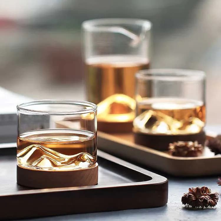 image-High Borosilicate Glass Water Cup Mountain Style Tea Cup