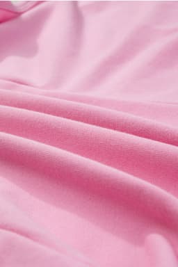 image-Pink Sleeveless V Neck Jersey Romper with Pockets