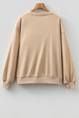 image-Parchment Embroidered Flower Drop Shoulder Sweatshirt