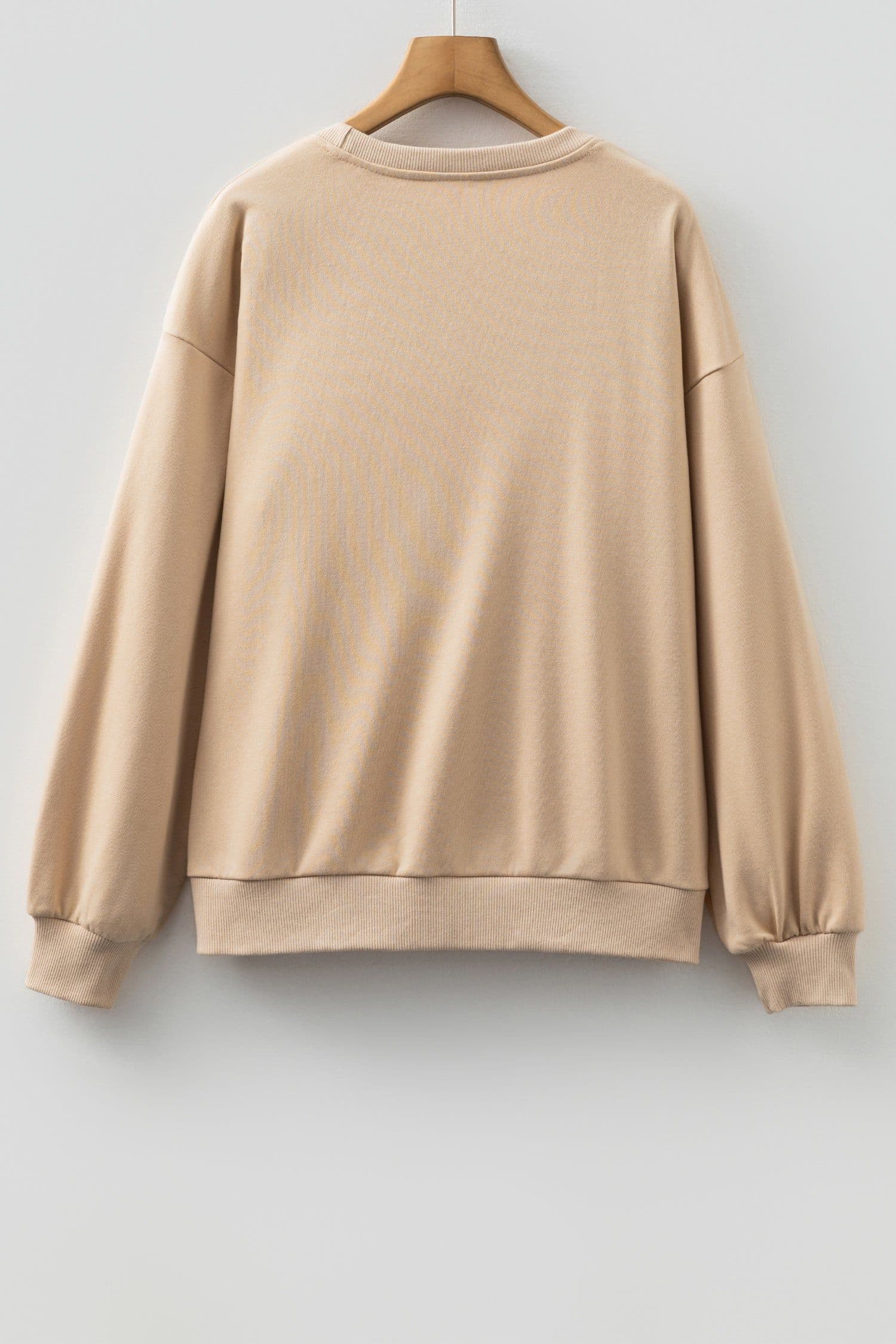 image-Parchment Embroidered Flower Drop Shoulder Sweatshirt