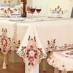 image-220 European-style embroidered table cloth chair cover fabric table flag decoration coffee table cloth home table cloth factory wholesale