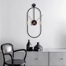 image-Creative Metal Wall Clock Modern Design Minimalist Style Iron Art Wall Clock for Living Room Wall Watch Home Decor 38x14cm
