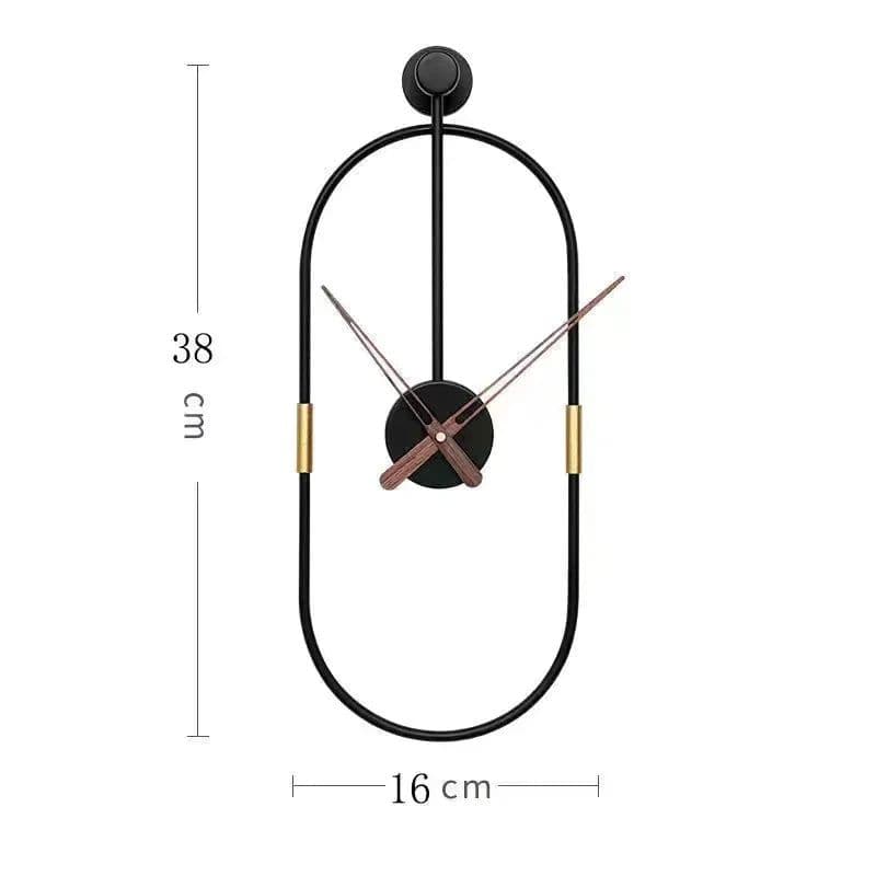 image-Creative Metal Wall Clock Modern Design Minimalist Style Iron Art Wall Clock for Living Room Wall Watch Home Decor 38x14cm