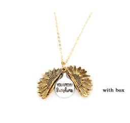 image-Sunflower Double Lettering Necklace