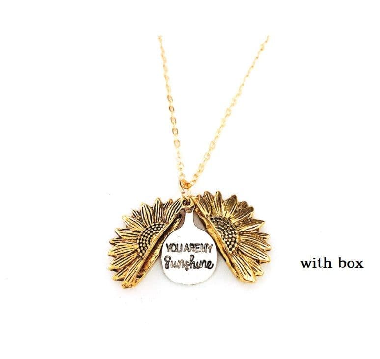 image-Sunflower Double Lettering Necklace