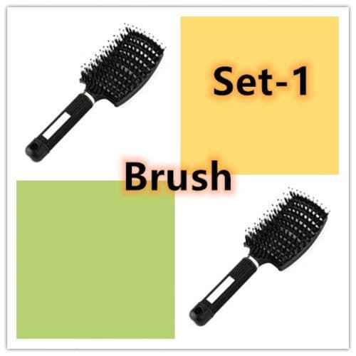 image-Bristle Hair Brush - Detangler Massage Comb