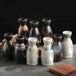 image-Japanese Style Ceramic Wine Pot - Handmade Baijiu Carafe