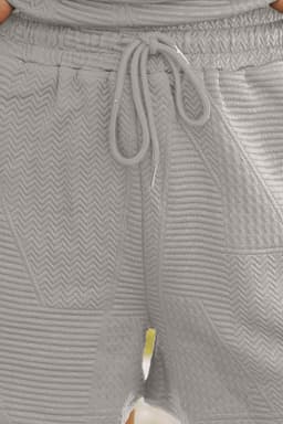 image-Skobeloff Textured Ruffle Split Top & Shorts Set