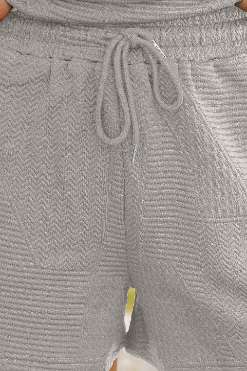 image-Skobeloff Textured Ruffle Split Top & Shorts Set