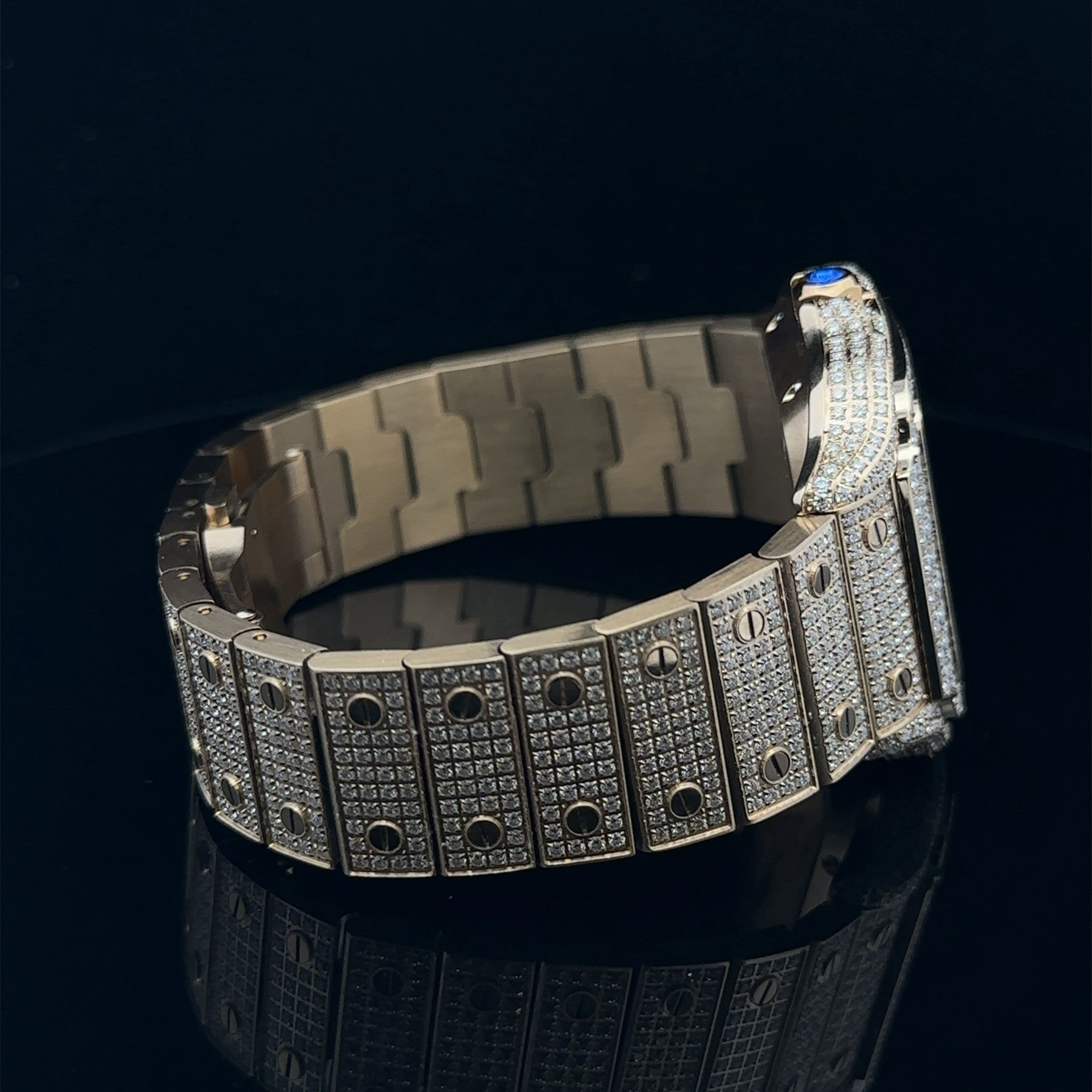 image-ENGIMA STEEL YELLOW GOLD MOISSANITE WATCH ICED OUT I 590062