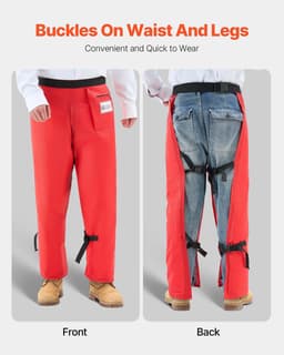 image-VEVOR Apron Style Chainsaw Chaps, Class C, 8 Layers Chainsaw Pants with Adjustable Belt & Gear Pocket, Chain Saw Chaps for Men/Women, Chainsaw Safety Equipment for Loggers Forest Workers, Large