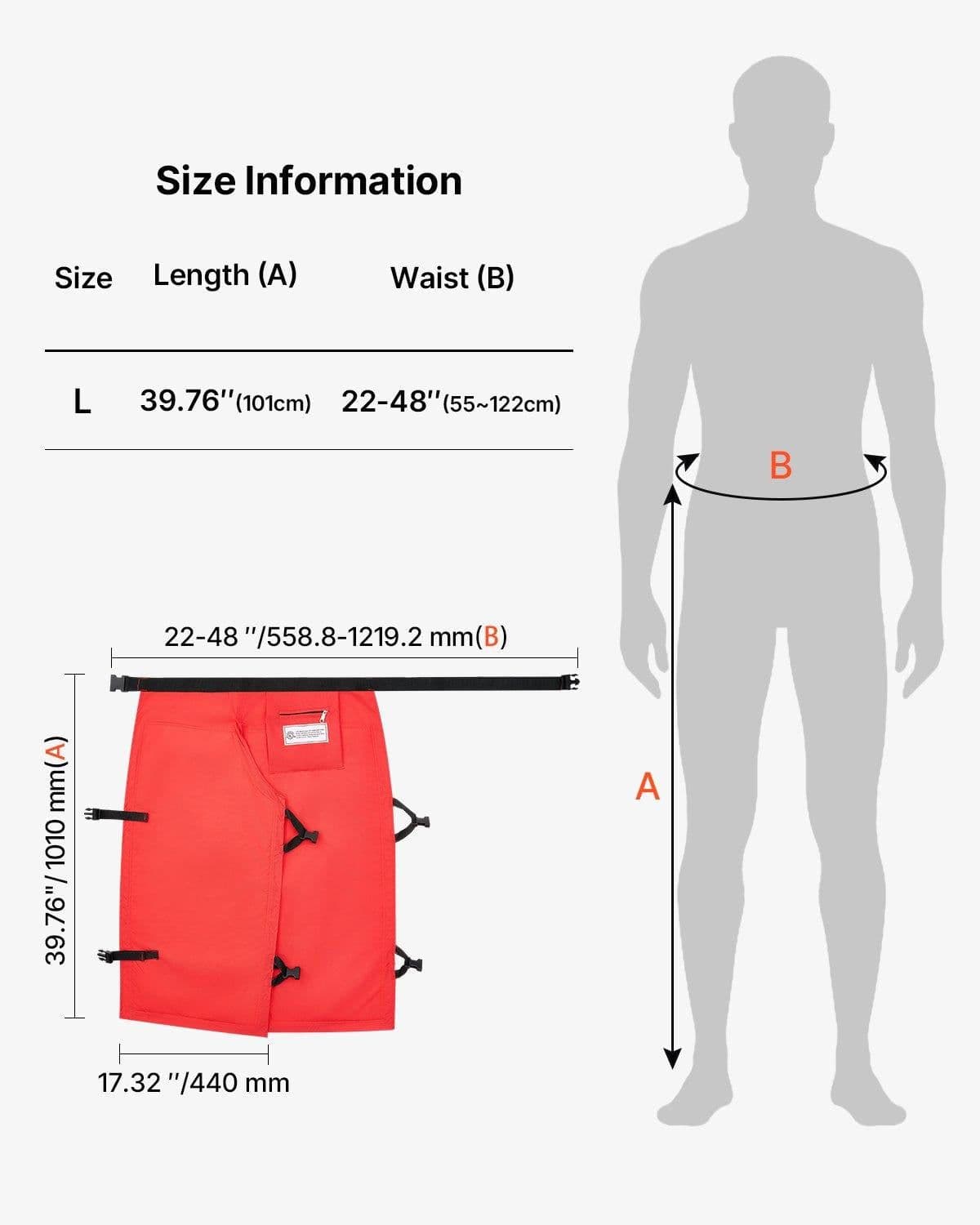 image-VEVOR Apron Style Chainsaw Chaps, Class C, 8 Layers Chainsaw Pants with Adjustable Belt & Gear Pocket, Chain Saw Chaps for Men/Women, Chainsaw Safety Equipment for Loggers Forest Workers, Large