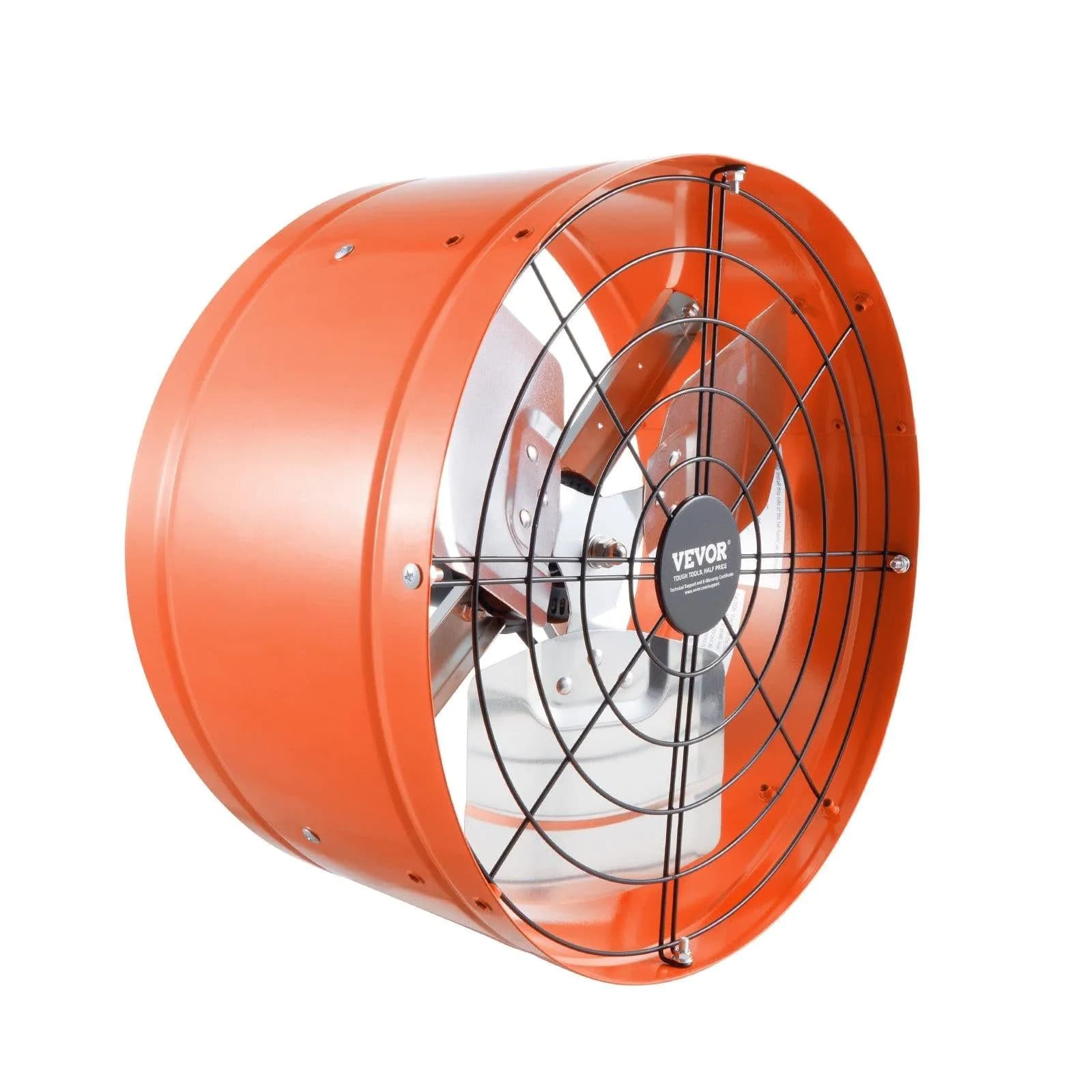 image-VEVOR Gable Mount Fan, 15 Inch Attic Exhaust Fan with Adjustable Thermostat & Outer Mesh, 1650 CFM House Ventilator Cools Up to 2360 Sq.Ft, Quiet Ventilation for Roof, Garage & Shop, Vibrant Orange