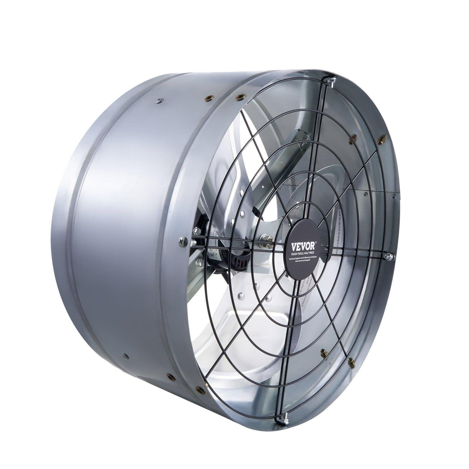 image-VEVOR Gable Mount Fan, 15 Inch Attic Exhaust Fan with Adjustable Thermostat & Outer Mesh, 1300 CFM House Ventilator Cools Up to 1850 Sq.Ft, Quiet Ventilation for Roof, Garage & Shop, Galvanized Color