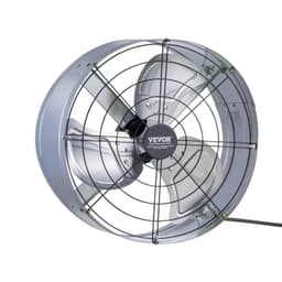 image-VEVOR Gable Mount Fan, 15 Inch Attic Exhaust Fan with Adjustable Thermostat & Outer Mesh, 1300 CFM House Ventilator Cools Up to 1850 Sq.Ft, Quiet Ventilation for Roof, Garage & Shop, Galvanized Color