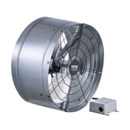 image-VEVOR Gable Mount Fan, 15 Inch Attic Exhaust Fan with Adjustable Thermostat & Outer Mesh, 1300 CFM House Ventilator Cools Up to 1850 Sq.Ft, Quiet Ventilation for Roof, Garage & Shop, Galvanized Color
