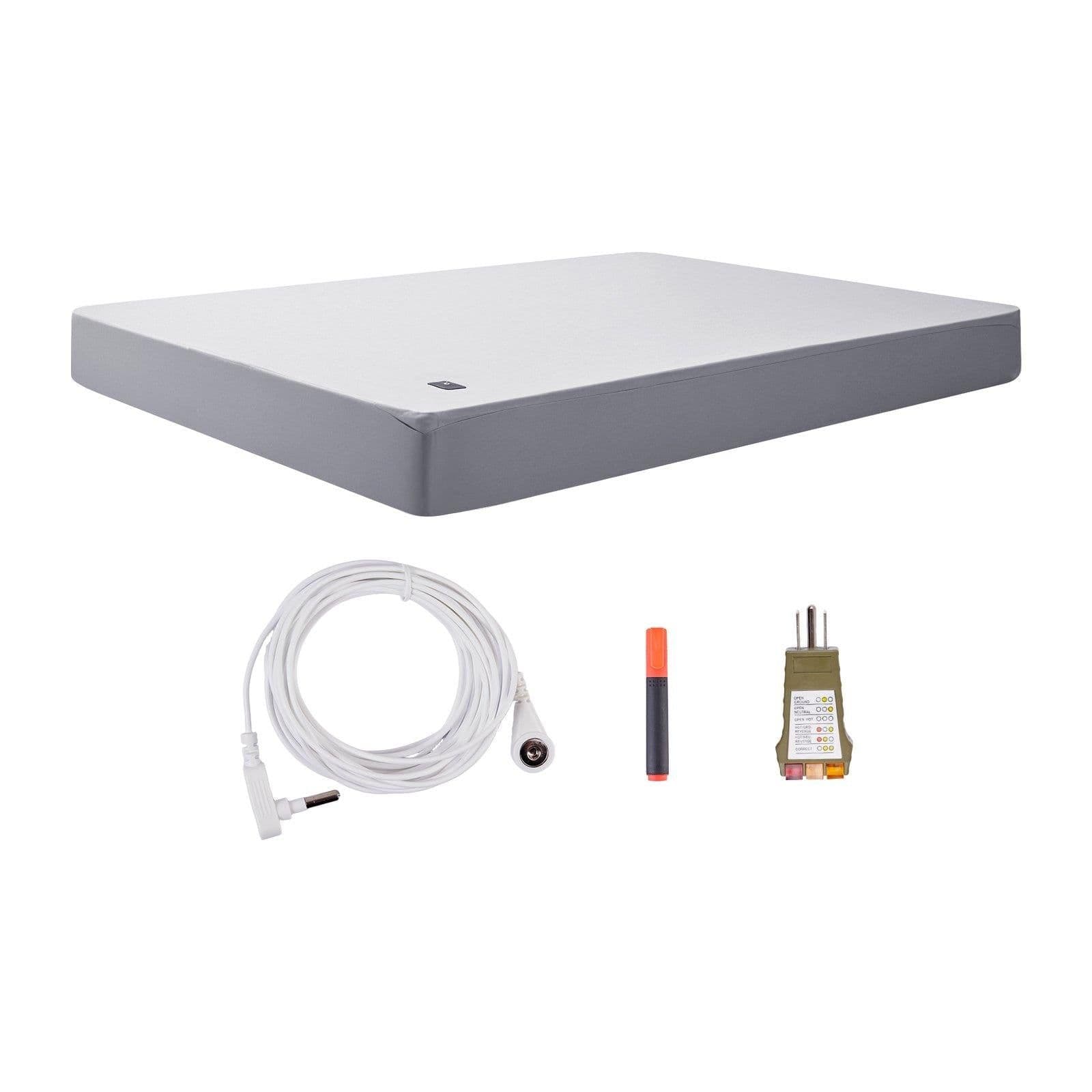 image-VEVOR Grounding Sheets, King Size, 95% Cotton + 5% Pure Silver Fiber, Earth Grounded Fitted Bed Sheets, with Grounding Cord & Tester, for Improved Sleep & Wellness (Gray, King - 78 x 80 x 13 in)
